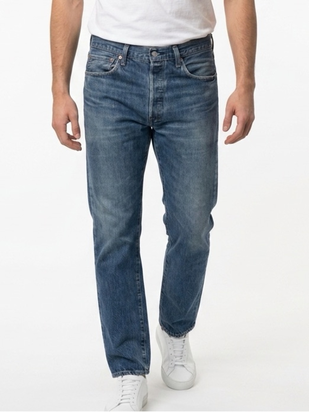 Levis 501 Jeans Mens W33 L34 Blue Excellent Straight Leg Button Fly Denim